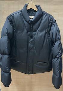 Schott × Supreme/ショット/シュプリーム/Down Leather Vest Puffy Jacket/18AW/M/黒