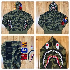 DETACHABLE シャーク パーカー Mサイズ shark full zip hoodie a bathing ape bape 1st camo green エイプ ベイプ アベイシングエイプ 8885