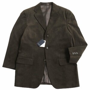 未使用品 BURBERRY LONDON バーバリーロンドン スウェードレザー調 シングル テーラードジャケット カーキ M 日本製 正規品 メンズ