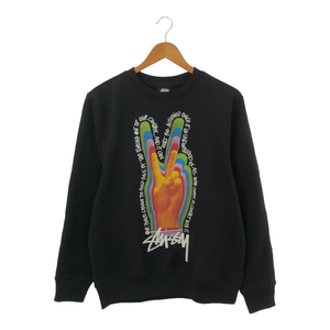 STUSSY　ステューシー　1914662　ピースサイン　プルオーバースウェット　トレーナー　PEACE　SIGN　SWEAT　S　ブラック　タグ付