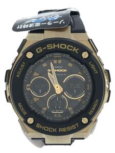 CASIO◆ソーラー腕時計・G-SHOCK/デジアナ/ラバー/BLK/BLK