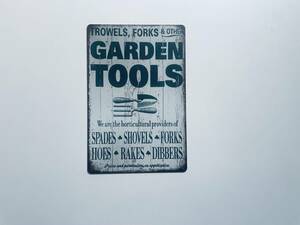 新作 ブリキ看板 20×30㎝ 花 花瓶 はな GARDEN TOOLS ガーデン お洒落 TIN ガレージ アンティーク インテリア 新品 P-0041