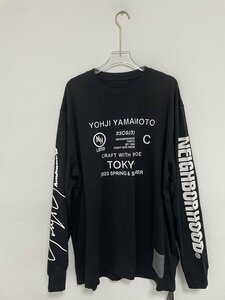 NEIGHBORHOOD x Yohji Yamamot ネイバーフッド トップス 希少 CREWNECK コラボ ロンT 中古 Ｌサイズ