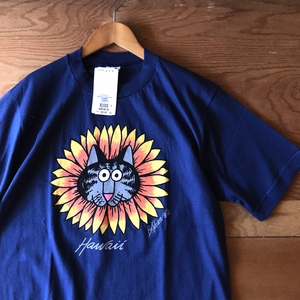 未使用 新品 Crazy Shirts クリバンキャット Tシャツ M アメリカ製 ネイビー 猫 ハワイ 古着 ヴィンテージ