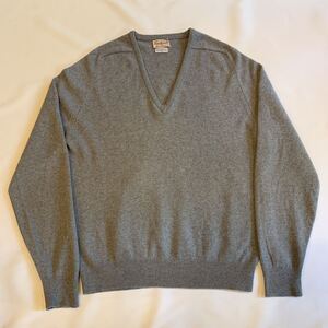 70s Alan Paine WOOL SWEATER KNIT ヴィンテージ ビンテージ アランペイン ウールセーター ウールニット Vネックセーター 60s 送料無料