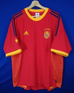 r1_1183s 美品 ADIDAS アディダス CLIMALITE 速乾 02年 サッカー スペイン代表 ラウールゴンザレス ユニフォーム 大きいサイズ 2XO