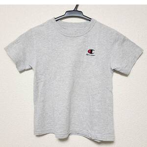 ■チャンピオン 子供用 半袖Tシャツ 130サイズ ロゴ刺繍 丸首 クルーネック 灰色 グレー Champion 男の子用 男女兼用 子供服 夏服 夏用