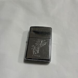 送料一律370円 火花確認済み Zippo ジッポ GUAM MAP 2000年製 使用品 シルバー 喫煙具