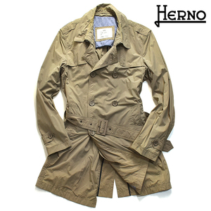 【定価15万】 ヘルノ HERNO 極上◎!! ナイロン トレンチコート グレー 48 国内正規品 メンズ M - L グレー イタリア製