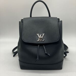 美品 LOUIS VUITTON ルイヴィトン ロックミー バックパック リュックサック カーフレザー ブラック オールレザー シルバー金具