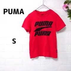 S054 PUMA【プーマ】プリントＴシャツ S/128 キッズ レッド 綿