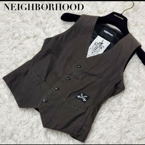 1円【美品】NEIGHBORHOOD ネイバーフッド ジレ ベスト フリーサイズ グレー 刀 剣 デニム 左右ポケット