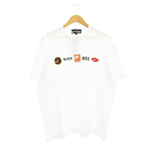 未使用品 ナイキ × ブラックコムデギャルソン AD2023 24SS OversizedLogo Print Tシャツ カットソー 半袖 ロゴプリント S 白 ホワイト マ