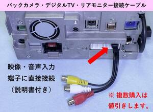 ☆彡バックカメラ・デジタルTV・リアモニターケーブル AVIC-MRZ90/85/77/07/66/06用 パイオニア 