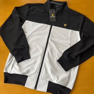 ＬＬサイズ　新品 ライル&スコット LYLE&SCOTT デザインジャケット　ジップアップ ブルゾン　上着　ブラック&ライトグレー