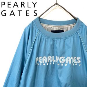 【送料無料】PEARLY GATES パーリーゲイツ　スニード　ナイロン　水色　ゴルフ　L 2 レディース　GOLF ブルゾン ロゴ　ライトブルー