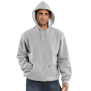 CARHARTT (カーハート) US企画 パーカー フード プルオーバー Midweight Pullover Hoodie Heather Grey 無地 (K121) グレー (S)