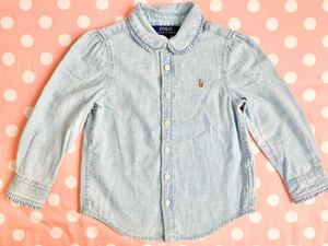 Polo Ralph Lauren Childrenswearラッフルド コットン オックスフォード シャツ2T 2.3歳サイズブラウス ポロラルフローレン子供用ブランド