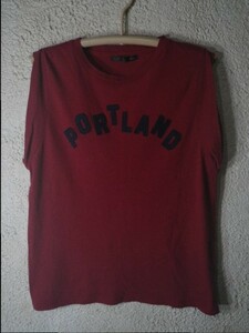 ｎ4353　Heather　ヘザー　PORTLAND　ワッペン　プリント　タンクトップ　シャツ　tシャツ　カットソー　人気　送料格安