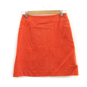 トゥモローランドコレクション TOMORROWLAND collection 台形スカート フレアスカート ひざ丈 ウール 38 オレンジ /MS44 レディース
