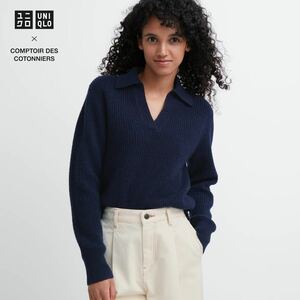 sale!新品タグ付☆UNIQLO× コントワー・デ・コトニエ☆プレミアムラムポロセーターXXL紺