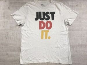 ナイキ NIKE レトロ スポーツ ストリート JUST DO IT. ビッグプリント 半袖Tシャツ メンズ トルコ製 コットン100% 大きいサイズ 2XL 白