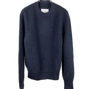 Maison Margiela (メゾン マルジェラ) Wool Design Sleeve Knit 17AW (navy)