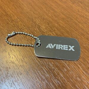 非売品 開封美品 AVIREX アヴィレックス ドッグタグ キーホルダー アビレックス DOG TAG プレート シルバー アクセサリー 小物 ドックタグ