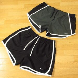 ◎使用少なめ！L 2本セット！NIKE ナイキ◆レーシング ショートパンツ ランパン ユニフォーム ランニング DRI-FIT◆レディース 黒◆C1548