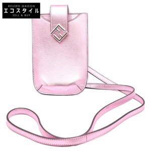 FENDI フェンディ 7AS188 FF DIAMOND FFダイヤモンド フォンポーチ / ショルダーバッグ メタリックピンク レディース