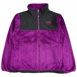 THE NORTH FACE フリース ジャケット Girls XL パープル×ブラック ノースフェイス デナリ フルジップ パーカー AQLK