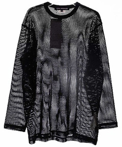 ジュンヤワタナベ JUNYA WATANABE 23AW MESH LONG T-SHIRT BLACK Sサイズ JL-T001 メッシュ ロング Tシャツ ブラック 長袖【ブランド古着ベ