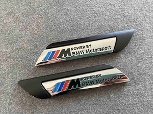 ★BMW ///M★210★ 金属ステッカー エンブレム デカール 2枚セット 3D 立体 車用装飾 両面テープで取付簡単 ブラック