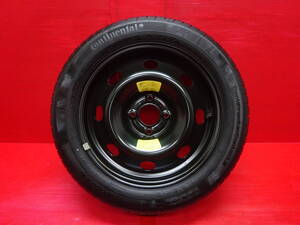 プジョー 207純正16インチスペアホイール スペアタイヤ 1本 6J +27 4H 108 Continental 195/55R16 Peugeot 206 208 307 308 コンチネンタル