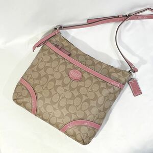 正規品 コーチ COACH ショルダーバッグ ポシェット サコッシュ シグネチャー PVC ベージュ ピンク ブラウン 肩掛け 斜め掛け ロゴプレート