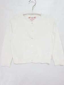 【送料込】[キッズ/子供服]　Bonpoint　ボンポワン　カーディガン　95cm　オフホワイト　綿コットン混　女の子用 /n471415