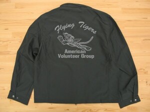 フライング・タイガース 黒 ジャケット(ソリッド) グレー 4XL フライトma-1ミリタリー AVG U.S. AIR FORCE エアフォース