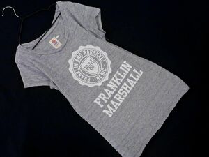 ネコポスOK FRANKLIN & MARSHALL フランクリン＆マーシャル VARSITY プリント Tシャツ sizeS/グレー ■◆ ☆ egb8 レディース