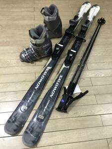 ☆★☆２０２５スタートセール！Ｎ254メンズカービング4点セット板SALOMON 160ｃｍ/ 靴GEN 25.0-25.5cm/ POLE新品115ｃｍ　5/4まで