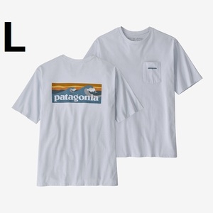 新品 37655 L 白 ボードショーツ ロゴ ポケット Tシャツ パタゴニア