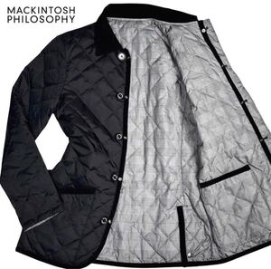 美品　マッキントッシュフィロソフィー ダウンジャケット キルティング リバーシブル コート グレンチェック XL MACKINTOSHPHILOSOPHY 千鳥