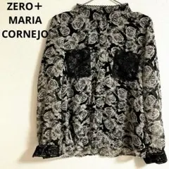 ZERO＋MARIA CORNEJO バラ柄シースルーシャツ　透け感　レース入り