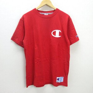 G■チャンピオン/champion ビッグロゴ刺繍Tシャツ/コットン C3-F362【XL】赤/men