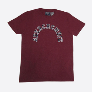 ★SALE★Abercrombie & Fitch/アバクロ★アップリケロゴ半袖Tシャツ (Burgundy/M)