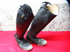 RIDING BOOTS FUSE YAMATO KORIYAMA 2699 乗馬ブーツ ロングブーツ アウトソール約24.5cm シューキーパー 収納袋 付き 馬術 管理6X1224I-H1