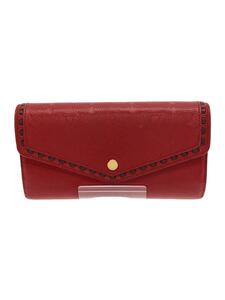 LOUIS VUITTON◆長財布/フラップ/-/RED/レディース