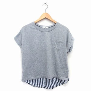 N.Natural Beauty Basic N.ナチュラルビューティーベーシック Tシャツ カットソー 半袖 ストライプ M 灰 紺 白 /HT14 レディース