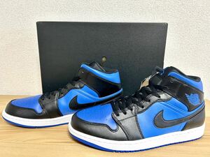 NIKE ナイキ エア ジョーダン 1 MID 30.0㎝ 新品 ブラック/ブラック/ホワイト/ロイヤルブルー SNK1133