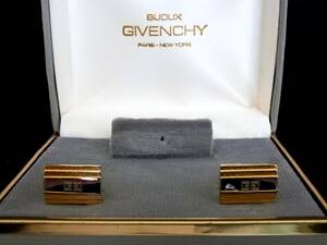 ◎№5384◎■美品■ジバンシイ「ロゴ柄」【GIVENCHY】 【シルバー・ゴールド】■カフス♪