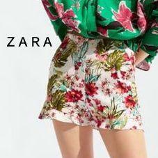 ZARA　ザラ　フリルフローラルプリントショートパンツ